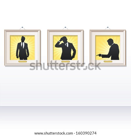 Set of Silhouette business man. Vector design. 