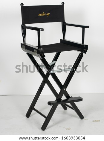 black director`s chair isolated on white background Royalty-Free Stock Photo #1603933054