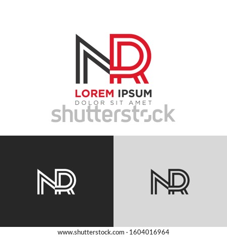 Initial Letter NR linked uppercase overlap modern logo design template. Suitable for business, consulting group company