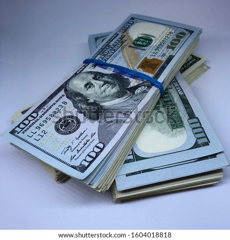 Macro photo stacks of money dollars. Stock illustration American dollars bills