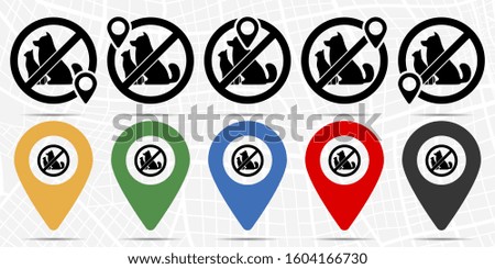 Pets, cat, dog icon in location set. Simple glyph, flat illustration element of universal theme icons