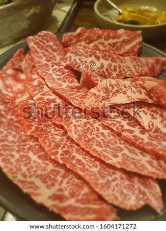 Picture of Korean beef BBQ, uncooked