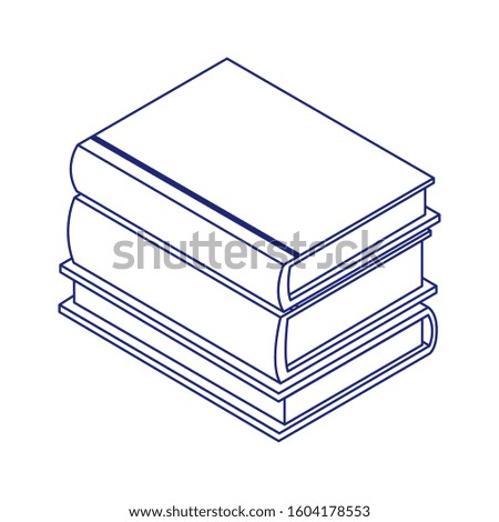 stack of books icon over white background, flat design, vector illustration