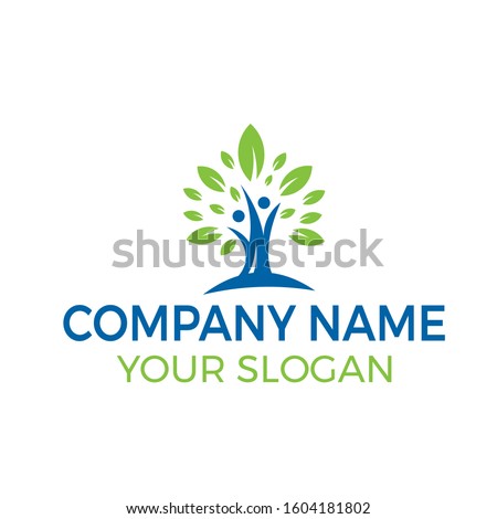 Tree and growth Vector logo Template