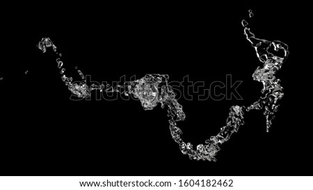 High resolution water splash isolated on black background