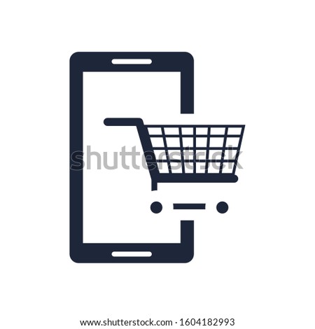 smartphone device with shopping cart vector illustration design
