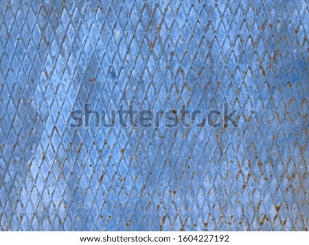 Blue Grid Rust Metal Surface
