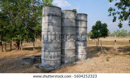 Old cement water tank in the farm
