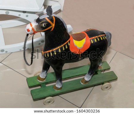 Horse on wheels, a toy of the last century, made in the USSR