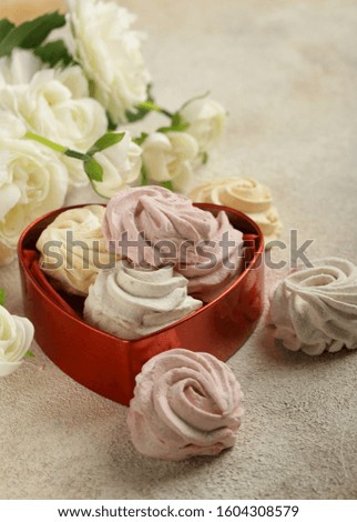 background for valentines day with flowers and sweets