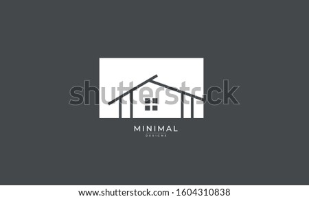 A line art icon symbol logo of a house 