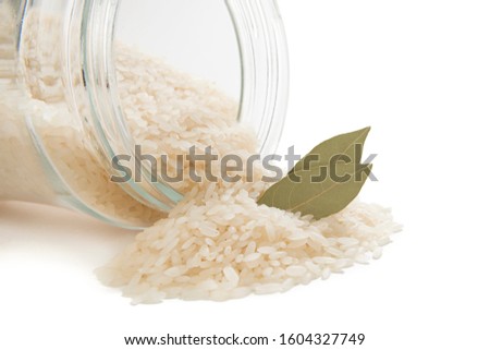 Store Raw Rice In Oversized Glass Jars with Bayleaf 