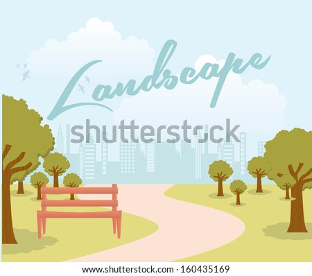 landscape design over sky background vector illustration