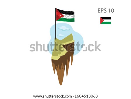 Illustration of Jordan flag, vector image.