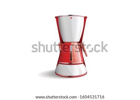 Realistic vector illustration of modern kitchen appliance electric Blender grinder juice maker on white background