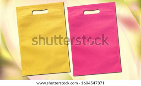 colorful reusable shopping bags collection isolated on amazing background. Non Woven Fabric Bags 