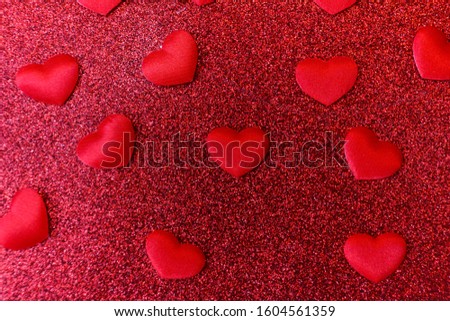 Red abstract background made of hearts for valentine's day