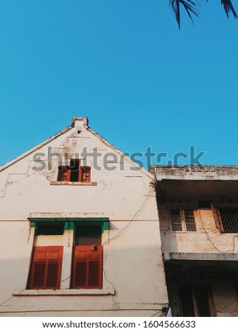 Old building and clear blue sky