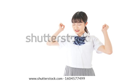 Young student thinking something with uniform