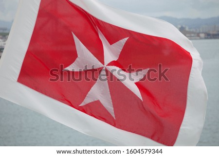 Flag of Malta waving close-up