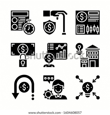 Financial technology Glyph icons Pack vector