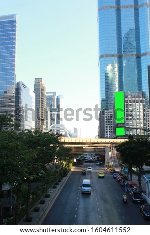 billboard blank Green screen for outdoor advertising poster or blank billboard at city for advertisement