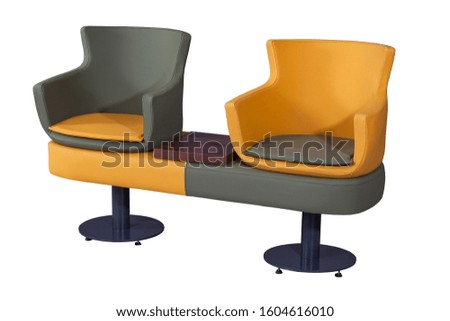 Modern designer chair on yellow background