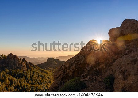 View of Roque Nublo, Gran Canaria in the Canary Islands	
