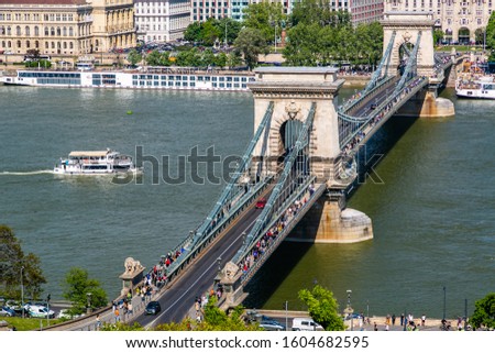 Budapest panoramic view of Chain bridge