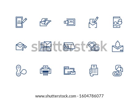 Messages icon set design, email mail letter marketing communication card and document theme Vector illustration