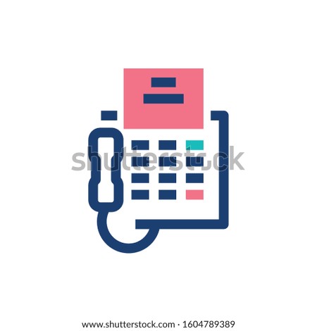 Fax with phone and paper design, Message email mail letter marketing communication card and document theme Vector illustration
