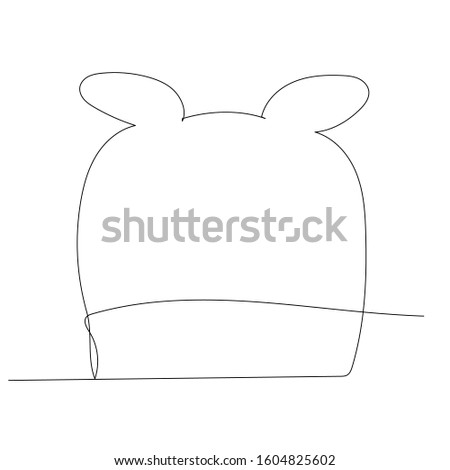 simple one-line drawing of a children's hat