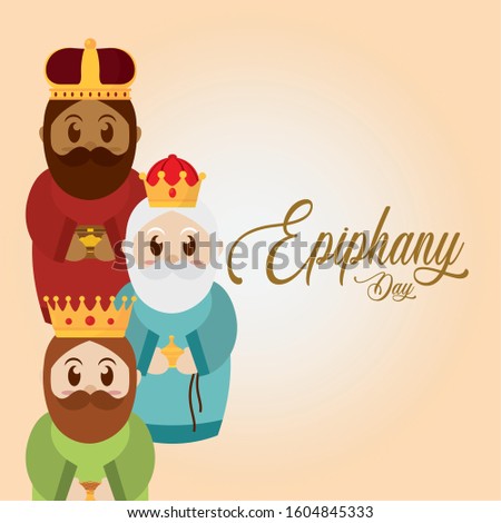 Happy epiphany day poster - Vector illustration design