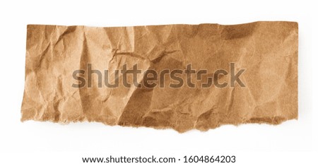 Brown old paper texture isolated on white background Concept for businnes, banner, web site and other. Vintage paper. Crumpled cardboard. Copy cpace