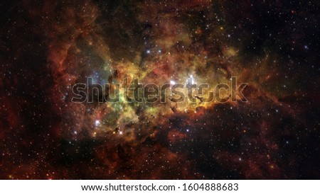 Nebula and stars in deep space, glowing mysterious universe. Elements of this image furnished by NASA