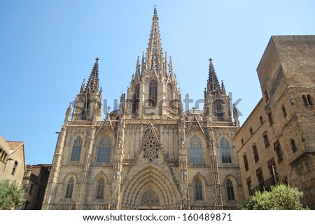 Gothic Barcelona Cathedral (Santa Eulalia or Santa Creu), Spain.