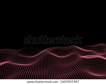 Wave Background. Digital Technology Backdrop. Dots Computer Pattern. Abstract Code Texture. Vector illustration