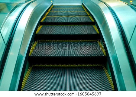escalator in business center, digital photo picture as a background
