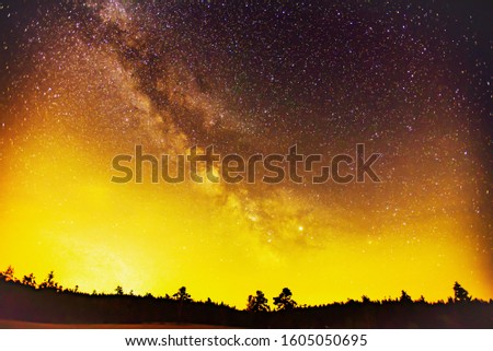 Milky Way and stars in the night sky.