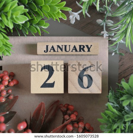 January 26, Icon design in natural concept.