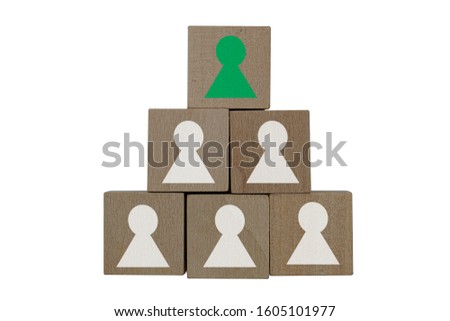 Wooden block, concept of business team or business people