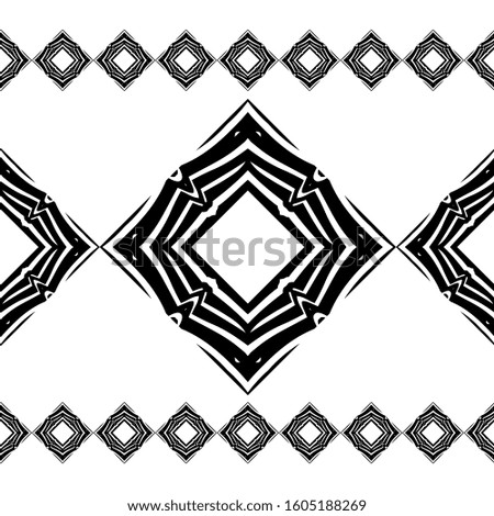 Black and white design with Zebra stripes. Ethnic boho seamless background. Tribal pattern. Vector illustration for web design or print.