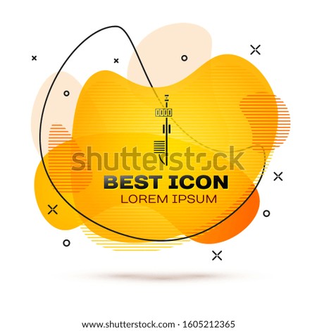 Black Standalone sensor icon isolated on white background. Abstract banner with liquid shapes. Vector Illustration