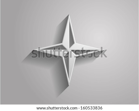 3d Vector illustration of compass icon