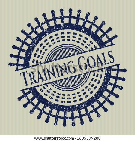 Blue Training Goals distressed rubber grunge texture seal