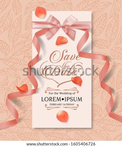 Invitation card with save the date wedding, vector illustration and design.