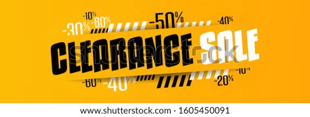Clearance sale on yellow banner Royalty-Free Stock Photo #1605450091