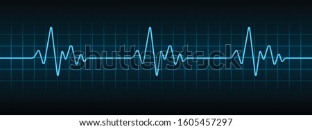 Blue Heartbeat Pulse Monitor, ECG or EKG Cardio Graph for Healthy and Medical Analysis Royalty-Free Stock Photo #1605457297