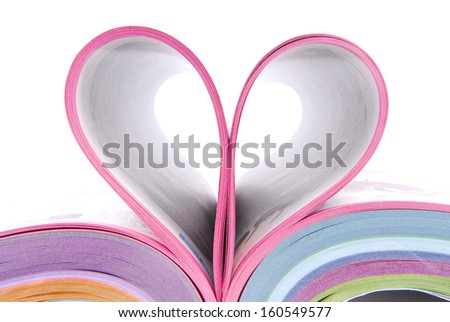 magazine catalog folded heart