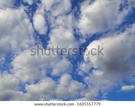 white cloudy on blue sky background in the morning
